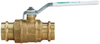 2-Piece, Full Port, Brass Ball Valve with Integral Press Fitting Ends -- FBV-3-Press - Image