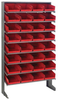 Sloped Rack, 8Shelves, 32Bins, Red; Shelving Unit Type Quantum Storage - 44AC6517 - Newark, An Avnet Company