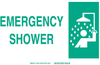 Brady B-401 Plastic Rectangle White Eyewash & Shower Sign - 14 in Width x 10 in Height - TEXT: EMERGENCY SHOWER - 25903 -- 754473-25903 - Image