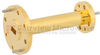 WR-15 to WR-22 Waveguide Transition 2 Inch Length Using UG-385/U to UG-383/U Flange -- SMW15TS22001 - Image