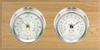 2 Instrument Weather Station - Catalina, Nickel cases, Silver dials, Oak panel