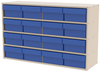 Akro-Mils Akrodrawers 120 lb Putty Powder Coated, Textured Stackable Cabinet - 11 in Overall Length - 35 in Width - 22 in Height - 16 Drawer - Non-Lockable - AD3511P82 BLUE - AD3511P82 BLUE - R. S. Hughes Company, Inc.