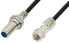 75 Ohm F Male to 75 Ohm F Female Bulkhead Cable 12 Inch Length Using 75 Ohm PE-B159-BK Black Coax -- PE38138/BK-12 -Image
