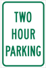 Brady B-959 Aluminum Rectangle White Parking Restriction, Permission & Information Sign - Reflective - TEXT: TWO HOUR PARKING - 141821 - 754473-19016 - R. S. Hughes Company, Inc.
