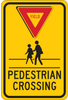 Brady B-555 Aluminum Rectangle Pedestrian & Crosswalk Sign - 12 in Width x 18 in Height - TEXT: PEDESTRIAN CROSSWALK - 124398 - 754473-80633 - R. S. Hughes Company, Inc.