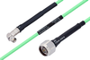 Temperature Conditioned SMA Male Right Angle to N Male Low Loss Cable 24 Inch Length Using PE-P142LL Coax - PE3M0156-24 - Pasternack
