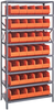 Open Shelving, 8Shelves, 35Bins, Orange; Shelving Unit Type Quantum Storage - 44AC8862 - Newark, An Avnet Company