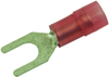 Terminal, Spade/fork, #8, Crimp, Red; Product Range Multicomp Pro - 34P2359 - Newark, An Avnet Company