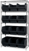 Open Wire Shelving, 5Shelves, 12Bin, Blk; Shelving Unit Type Quantum Storage - 44AC8145 - Newark, An Avnet Company
