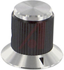 Knob; 0.500 in.; Straight Knurl; 0.125 in.; Black/Natural; Alcoswitch - 70156285 - Allied Electronics, Inc.