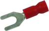 Terminal, Spade/fork, #8, Crimp, Red; Product Range Multicomp Pro - 34P2374 - Newark, An Avnet Company