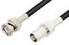 BNC Male to BNC Female Cable 48 Inch Length Using 53 Ohm RG55 Coax - PE3375-48 - Pasternack