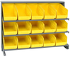Sloped Bench Rack, 3Shelves/15Bin/yellow; Shelving Unit Type Quantum Storage - 44AC6454 - Newark, An Avnet Company