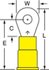 3M Scotchlok Yellow Brazed Vinyl Brazed Ring Terminal MV10-6RX - 1.03 in Length - 0.38 in Wide - 0.135 in Inside Diameter - #6 Stud - 051128-58756 - R. S. Hughes Company, Inc.