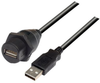 USB Cable, Waterproof Panel Mount Type A Female - Standard Type A Male, 3.0m -- MUS2A00003-3M