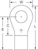 3M Scotchlok Blue Brazed Non-Insulated Brazed Ring Terminal M6-516RK - 1.22 in Length - 0.63 in Wide - 0.25 in Inside Diameter - 5/16 in Stud - 054007-02151 - R. S. Hughes Company, Inc.