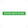 Brady B-946 White on Green Vinyl Self-Adhesive Pipe Marker - 2 1/4 in Height - 2 in Character Height - 14 in Length - Printed Msg = HEATING WATER RETURN - 7365-1 - 754473-67312 - R. S. Hughes Company, Inc.
