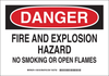 Brady B-302 Polyester Rectangle White Chemical, Biohazard, Hazardous & Flammable Material Sign - 14 in Width x 10 in Height - Laminated - 128129 - 754473-76892 - R. S. Hughes Company, Inc.