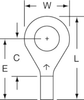 3M Scotchlok Red Brazed Non-Insulated Brazed Ring Terminal M18-14R/SX - 0.89 in Length - 0.47 in Wide - 0.07 in Inside Diameter - 1/4 in Stud - 051128-58940 - R. S. Hughes Company, Inc.