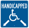 Brady B-555 Aluminum Square Blue Disabled Parking & Building Access Sign - 18 in Width x 18 in Height - TEXT: HANDICAPPED - 123875 - 754473-79572 - R. S. Hughes Company, Inc.