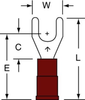 3M Scotchlok Red Non-Locking Butted Nylon Butted Fork & Spade Terminal MNG18-10FX - 0.89 in Length - 0.34 in Fork Width - #10 Stud - 051128-58858 - R. S. Hughes Company, Inc.