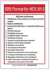 Brady B-140 Fiberglass Rectangle White SDS Sign - 10 in Width x 14 in Height - 133172 - 754473-89836 - R. S. Hughes Company, Inc.