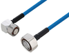Plenum 4.1/9.5 Mini DIN Male Right Angle to 7/16 DIN Male Low PIM Cable 12 Inch Length Using SPP-250-LLPL Coax Using Times Microwave Parts - PE3C6187-12 - Pasternack