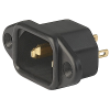 IEC Appliance Inlet C14, Screw-on Mounting, Front Side, Solder terminal, contacts and terminals gold-plated - 6061-G - SCHURTER Inc