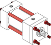 Series A Pneumatic Cylinder - Model A12 NFPA Style MX3 -- Tie-Rods Extended Rod End - Image