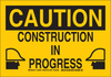 Brady B-302 Polyester Rectangle Yellow Construction Site Sign - 10 in Width x 7 in Height - Laminated - TEXT: CAUTION - 126872 - 754473-75092 - R. S. Hughes Company, Inc.