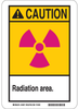 Brady B-302 Polyester Rectangle Yellow Radiation Hazard Sign - 10 in Width x 14 in Height - Laminated - TEXT: CAUTION RADIATION. - 45166 - 754476-45166 - R. S. Hughes Company, Inc.