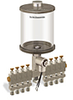 Clear View Multiple Feed Electro Lubricator, 1 qt Acrylic Reservoir, 8 Feeds, 1/4” OD Tube Outlets, 24VDC - B4462-032AB08024D1W - Oil-Rite Corp.