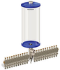 Blue Color Key, Clear View Multiple Feed Electro Lubricator, 1 gal Acrylic Reservoir, 22 Feeds, 1/4” OD Tube Outlets, 24VDC - B5162-128AB22024D1BW - Oil-Rite Corp.