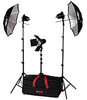 K43 KIT: 3-LIGHT 1800-WATT SPOT LIGHTING KIT WITH UMBRELLAS - 401441 - Smith-Victor Corporation
