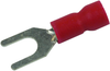 Terminal, Spade/fork, #8, Crimp, Red; Product Range Multicomp Pro - 34P2369 - Newark, An Avnet Company