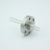 Power Feedthrough, 500 Volts, 1 Amp, 4 Pins, 0.032″ Stainless Steel Conductors, 1.33″ Conflat Flange - A0497-2-CF - MPF Products, INC.