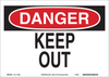 Brady B-563 High Density Polypropylene Rectangle White Restricted Area / No Trespassing Sign - 14 in Width x 10 in Height - TEXT: DANGER KEEP OUT - 116132 - 754473-18775 - R. S. Hughes Company, Inc.