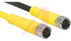 Cordset, M8 Pico, Straight Female to Straight Male, 6 Wire, 2 Meters, Yellow - 70034849 - Allied Electronics, Inc.