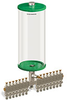 Green Color Key, Clear View Multiple Feed Manual Lubricator, 1 gal Acrylic Reservoir, 15 Feeds, 1/4” OD Tube Outlets - B5163-128AB151GW - Oil-Rite Corp.