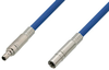 75 Ohm Mini SMB Plug to 75 Ohm Mini SMB Jack Cable 24 Inch Length Using 75 Ohm PE-B159-BL Blue Coax - PE38141/BL-24 - Pasternack