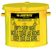 Justrite Yellow Steel 2 gal Safety Can - 9 1/8 in Height - 9 5/8 in Overall Diameter - 697841-04914 - 697841-04914 - R. S. Hughes Company, Inc.
