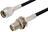 SMA Male to SMA Female Bulkhead Cable 12 Inch Length Using PE-C100-LSZH Coax - PE38240-12 - Pasternack
