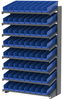 Akro-Mils APRS 900 lb Blue Gray Powder Coated Steel 16 ga Single Sided Fixed Rack - 36 3/4 in Overall Length - 72 Bins - Bins Included - APRS18128 BLUE - APRS18128 BLUE - R. S. Hughes Company, Inc.
