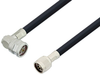 N Male to N Male Right Angle Cable 36 Inch Length Using LMR-400 Coax - PE3W00430-36 - Pasternack