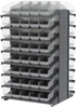 Akro-Mils 1800 lb Clear Gray Powder Coated Steel 16 ga Double Sided Fixed Rack - 36 3/4 in Overall Length - 80 Bins - Bins Included - APRD18098SC - APRD18098SC - R. S. Hughes Company, Inc.