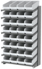 Akro-Mils APRS 900 lb White Gray Powder Coated Steel 16 ga Single Sided Fixed Rack - 36 3/4 in Overall Length - 32 Bins - Bins Included - APRS18088 WHITE - APRS18088 WHITE - R. S. Hughes Company, Inc.