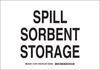 Brady B-555 Aluminum Rectangle White Chemical, Biohazard, Hazardous & Flammable Material Sign - 14 in Width x 10 in Height - TEXT: SPILL SORBENT STORAGE - 125763 - 754473-73753 - R. S. Hughes Company, Inc.