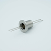 Power Feedthrough, 1000 Volts, 1 Amp, 2 Pins, 0.050″ Stainless Steel Conductors, 1.18″ QF / KF Flange - A0498-2-QF - MPF Products, INC.