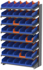 Akro-Mils APRS 900 lb Blue Gray Powder Coated Steel 16 ga Single Sided Fixed Rack - 36 3/4 in Overall Length - 48 Bins - Bins Included - APRS1836468 BLUE - APRS1836468 BLUE - R. S. Hughes Company, Inc.
