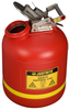 Justrite Red HDPE 5 gal Safety Can - 20 in Height - 12 in Overall Diameter - 697841-00601 - 697841-00601 - R. S. Hughes Company, Inc.